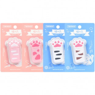 Cute Cat paw Shape Correction Tape PET 6m 5mm Quick Dry Easy to use For Student School Kids note taking Stationery