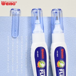 Weibo White out colored correction pen fluid Cute best correction liquid  custom OEM metal tip high