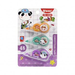 Creative and cute 3 packs,correction tape, student typo correction, convenient and quick for students