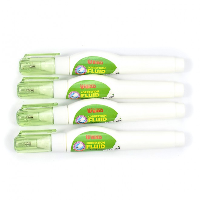 Green pen-shaped 9 ml correction fluid school office stationery supplies factory sales