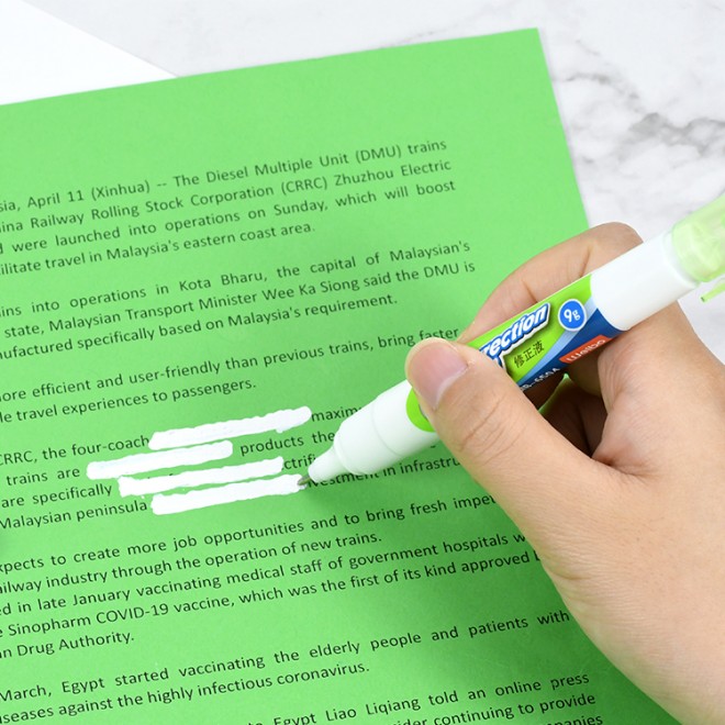 Weibo best quality multi purpose quick dry pen tape white out correction fluid pens 9ml