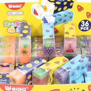 36pcs Pack Cute Cartoon Eraser And Reward Student Fruit Style Eraser Stationery For pencil Party , Homework Rewards