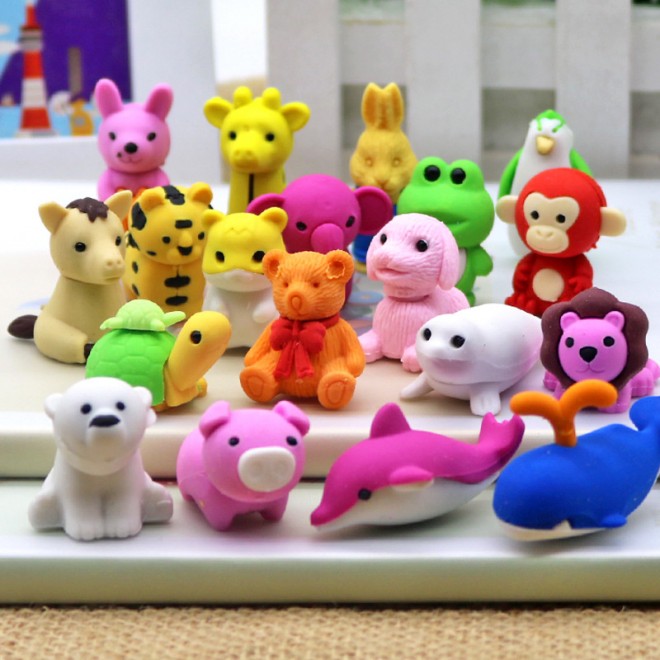 2021 Animal Erasers Bulk Mini Animal Shaped Custom Rubber Fancy Cute 3D pencil eraser For Gift FOB Reference