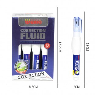 correct fluid pen white liquid copiers correction fluid liquid corector fluid Weibo supplies fast Drying Rewrite Liquido correct