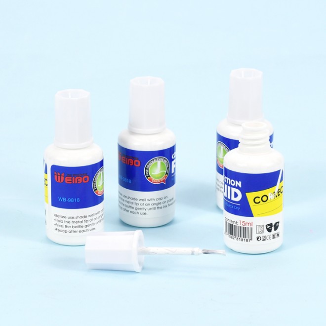 Weibo Quick-drying correction fluid pen  multi-purpose design high quality teat good coverage rate brush correction fluid set