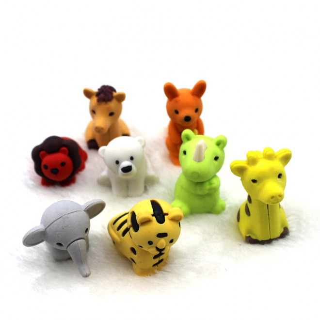 2021 Animal Erasers Bulk Mini Animal Shaped Custom Rubber Fancy Cute 3D pencil eraser For Gift FOB Reference