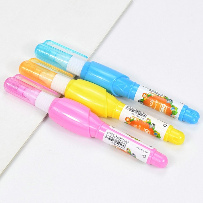 Factory Sale Colored 5ml Cartoon Cute White Correction Fluid Pen Pack of 12 Non-toxic For School Student Stationery tool
