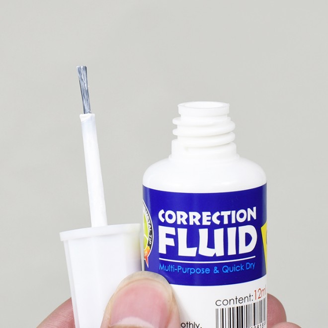 Creative brush type 12ml correction fluid correction fluid smooth learning office dual-use