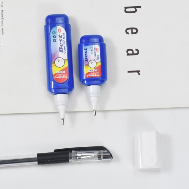 5ml 9ml white liquid correction tape correction fluid Fast Drying White Correction and pen Fluid Wholesale Liquido corection