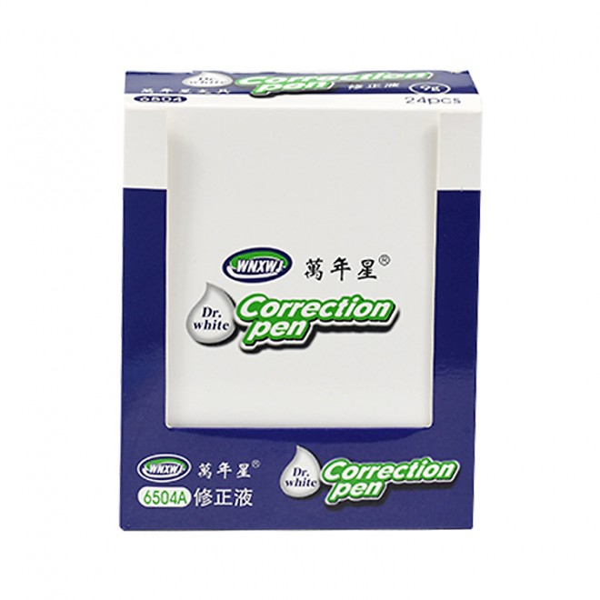 Best Quality Multi Purpose Quick Dry Pen Tape White Custom Correction Pen Fluid Paper Box WB-6504A Accept CN