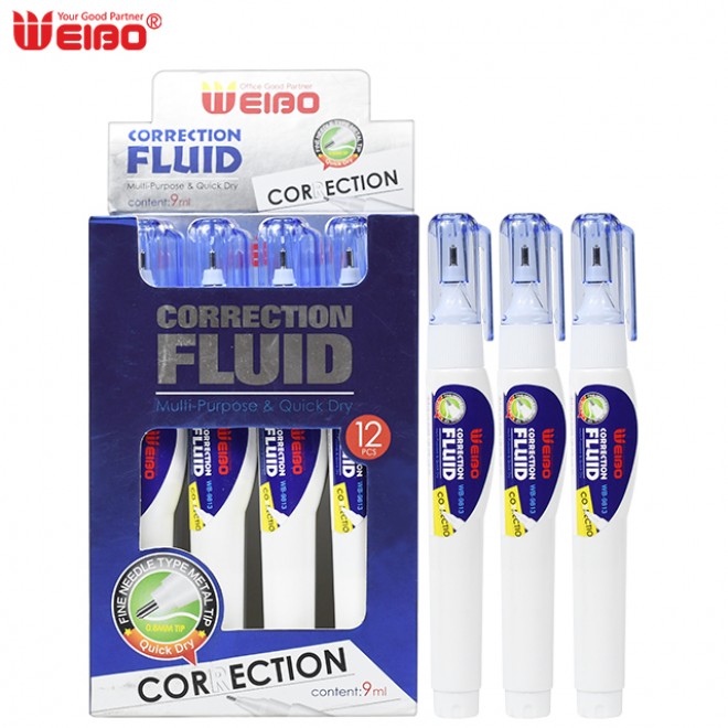 12pcs set In Stock hot-selling office stationery and school students supplies blue alteration restoration correction fluid