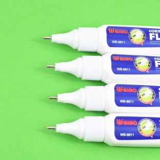 Weibo White out colored correction pen fluid Cute best correction liquid  custom OEM metal tip high