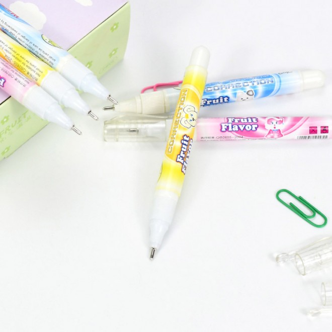 Quality Milk White Out custom correct fluid pen liquid paper whitener colored colored corrector pens liquid pena cairan koreksi
