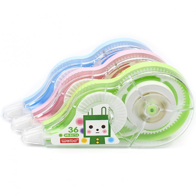 2pcs Set White Out Small Cute Cartoon Correction Tapes Portable Easy To Use Pink Blue And Green For Children