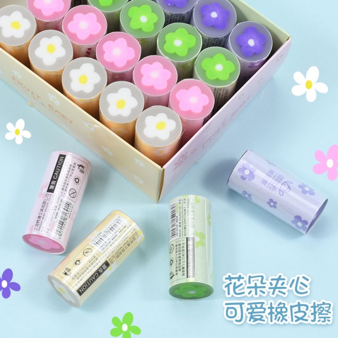 Cute Flowers Eraser Professional for office school students Pencil Drawing Kawaii Utility Soft colorful Rubber Candy Fruit shape