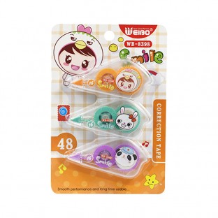 Creative and cute 3 packs,correction tape, student typo correction, convenient and quick for students