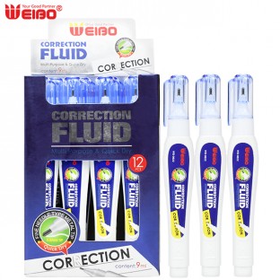 Weibo White out colored correction pen fluid Cute best correction liquid  custom OEM metal tip high