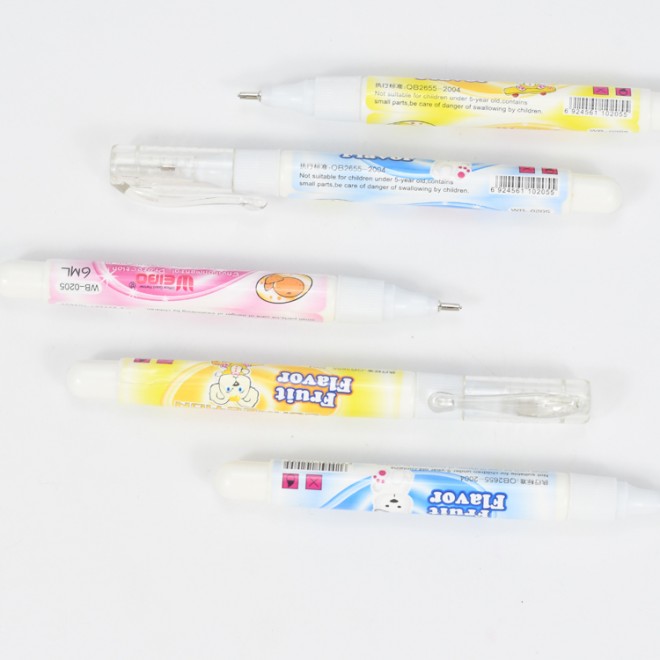 Quality Milk White Out custom correct fluid pen liquid paper whitener colored colored corrector pens liquid pena cairan koreksi