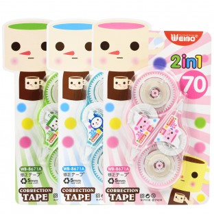 Kawaii White Out Corrector Correction Tape Correcte Pen Material Escol Fluid Band Kid Gift Stationery School Office Supply 8671A