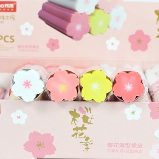 New Korean version of ins wind cartoon creative eraser flower shape young girl pink cute custom eraser stationery wholesale