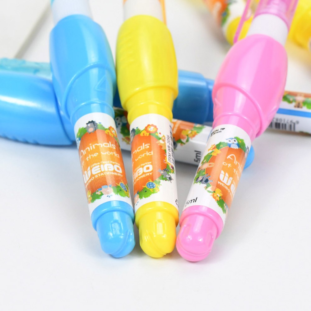 Weibo White out colored correction pen fluid Cute best correction liquid  custom OEM metal tip high