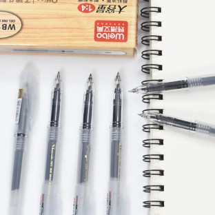 0.5mm 12pcs set Large Capacity Pigment ink Gel Ink Pen Black For Office Writing Signature School Student Homework