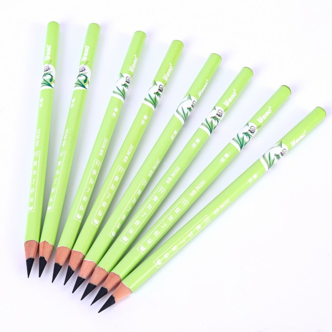 2022 Factory hot sale school green color hard carbon stationery drawing set children's creative colored pencils art