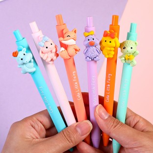 WEIBO Small animal design display package 0.7mm retractable ballpoint pen school students supply roller ball point pen