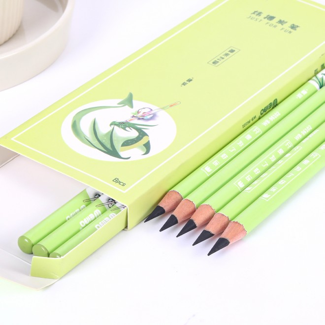 2022 Factory hot sale school green color hard carbon stationery drawing set children's creative colored pencils art