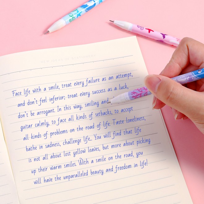 WEIBO Wholesale Cartoon Smooth Erasable Gel Pen Blue Ink Kawaii Students Erasable Gel Pens