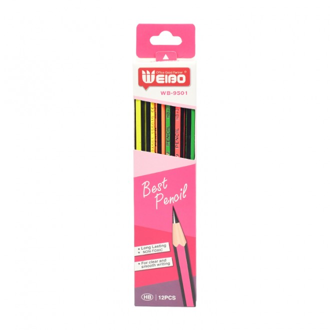 Weibo colorful minimalist wind log students with eraser pencil set manufacturers wholesale can be customized