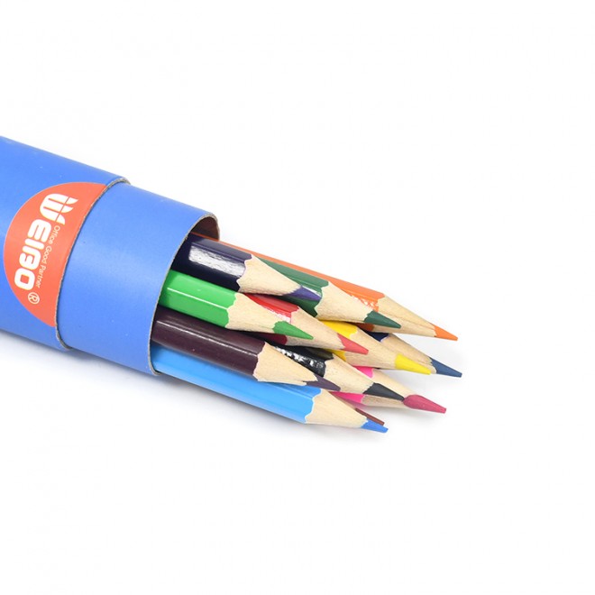 Brand WEIBO Custom Kids Adults Artist Oil Based Colored Pencils,Soft Core Water Soluble Coloring Pencil Set 12/24 Colors