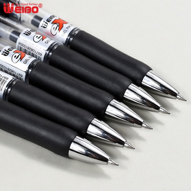 Office school supplies stationery retractable neutral black water-based pen set 0.5 mm replaceable refill customization