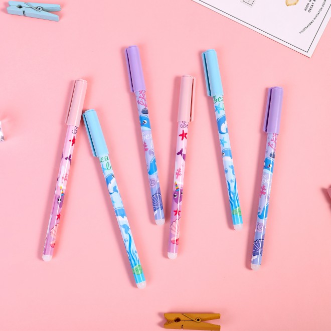 WEIBO Wholesale Cartoon Smooth Erasable Gel Pen Blue Ink Kawaii Students Erasable Gel Pens