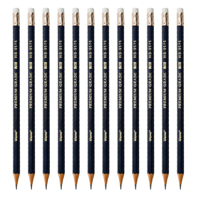 Brand Weibo 12 Pcs/box quality wood Personality pencil eraser safety environmental protection HB Pencil Students office School