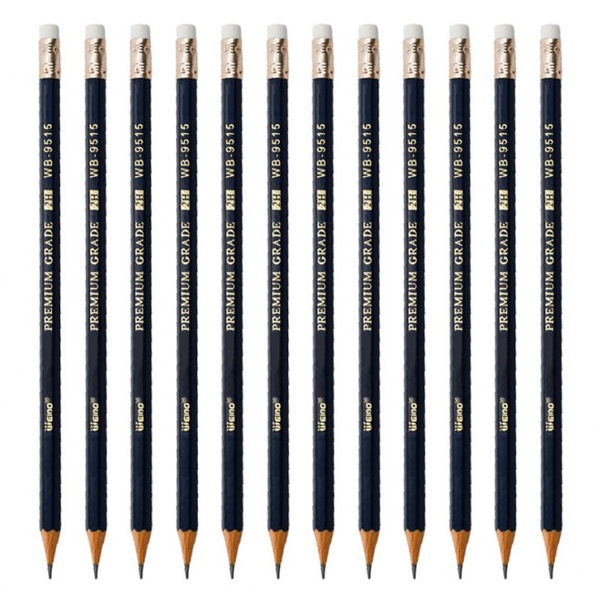 Brand Weibo 12 Pcs/box quality wood Personality pencil eraser safety environmental protection HB Pencil Students office School