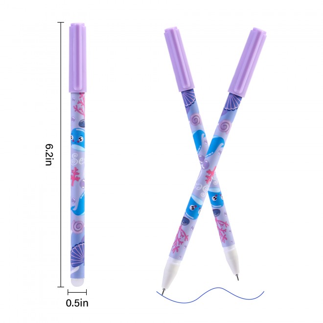 WEIBO Wholesale Cartoon Smooth Erasable Gel Pen Blue Ink Kawaii Students Erasable Gel Pens
