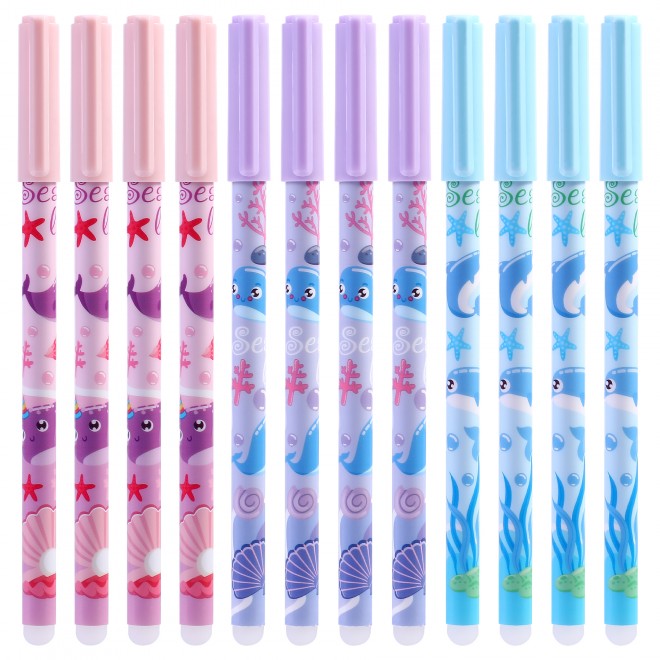 WEIBO Wholesale Cartoon Smooth Erasable Gel Pen Blue Ink Kawaii Students Erasable Gel Pens