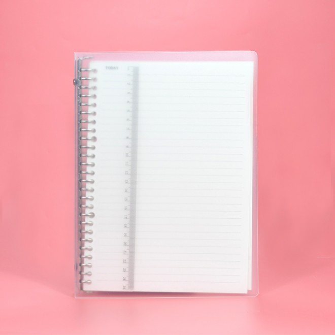 High Quallity B5 Binder Notebook 26 Rings Holes 60 Sheets Spiral Paper Notebook PP Hardcover Horizontal lines Loose-Leaf Notepad