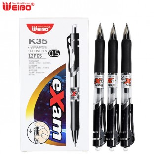 Office school supplies stationery retractable neutral black water-based pen set 0.5 mm replaceable refill customization