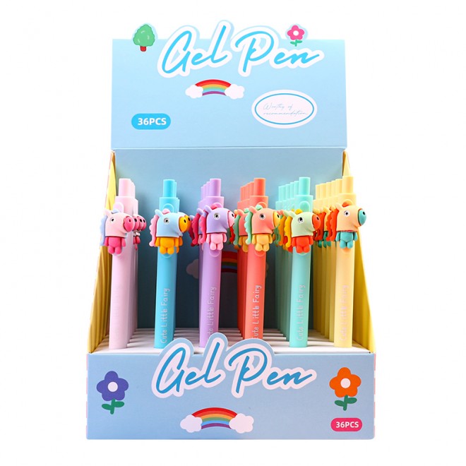 WEIBO pony design display package 0.7mm retractable ballpoint pen school students supply roller ball point pen