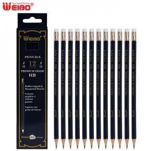 Brand Weibo Cartoon Boxed Pencils 12 Pack Student Writing HB Pencil with Eraser Holiday Prize Gift Wholesale Pencil