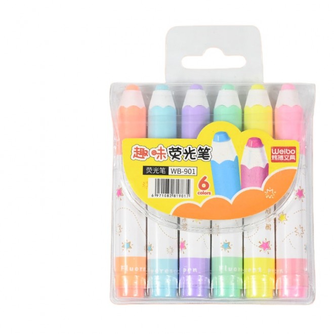 Colors Fluorescent Pen Retro Macaron Art marker Highlighter Pens for Journal Happy Painting Stationery Supplies WB901 6 pcs/set