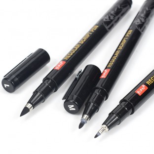 3 Size Set Refillable Modern Black Calligraphy Brush Pens Hand Lettering Pens Fine Medium Brush For Beginners Drawing