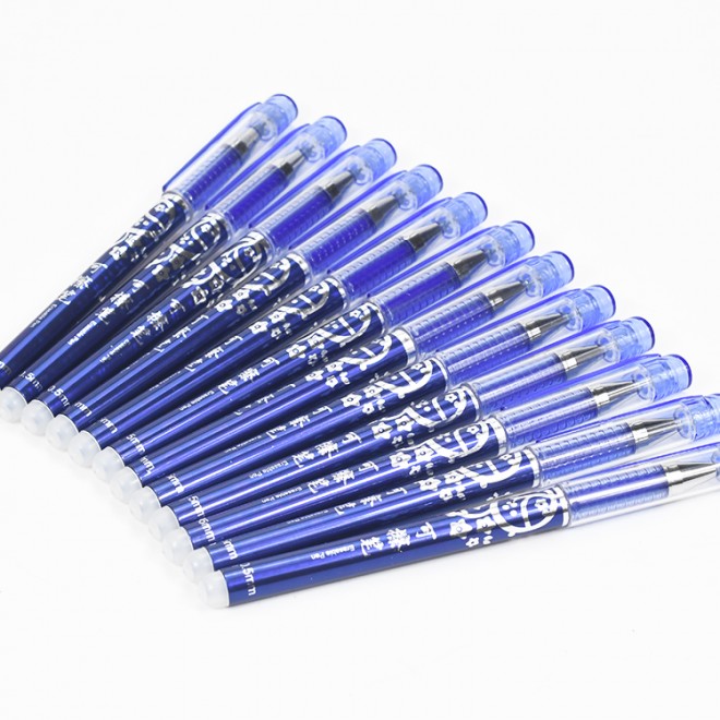 12pcs 0.5mm Blue Fine Point Plastic Custom Gel Ink Pen Set For School Student Staff Drawing Writing Planner