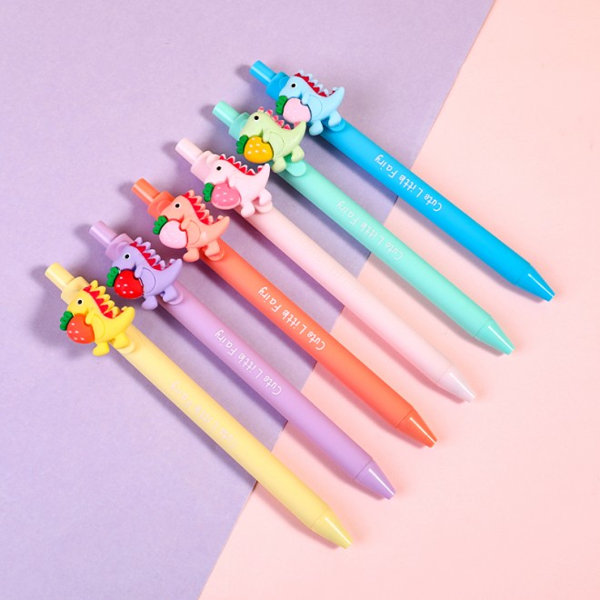 WEIBO Little dinosaur design display package 0.7mm retractable ballpoint pen school students supply roller ball point pen