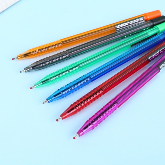 WEIBO   Promotional Smooth Writing Ball Pens Office School Stationery Plastic Ballpoint Pens 0.7mm  Ballpoint Sm Pen  Multicolor