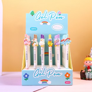 WEIBO Duckling design display package 0.7mm retractable ballpoint pen school students supply roller ball point pen