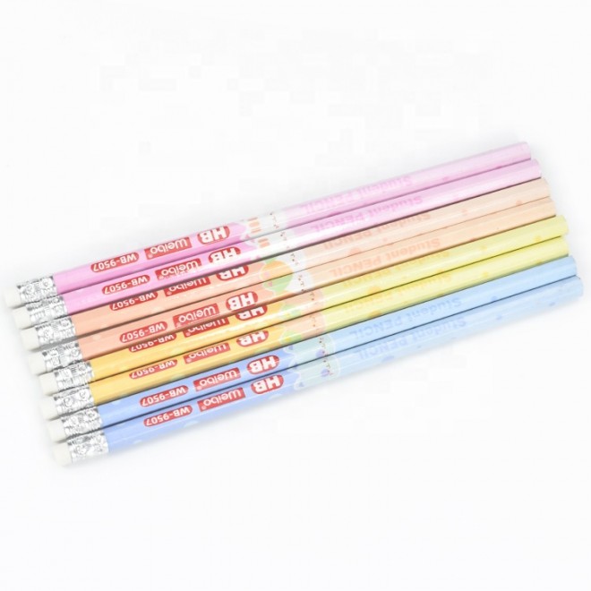Weibo Stationery New Arrival Cartoon HB Pencil Non-Toxic High Quality Wholesale 12pcs Corlor Box Packing Student Pencil