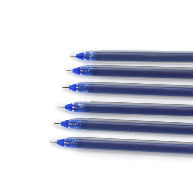 0.5mm 12pcs set Large Capacity Gel Ink Pen Transparent Blue For Office Writing Stationery School Student Homework